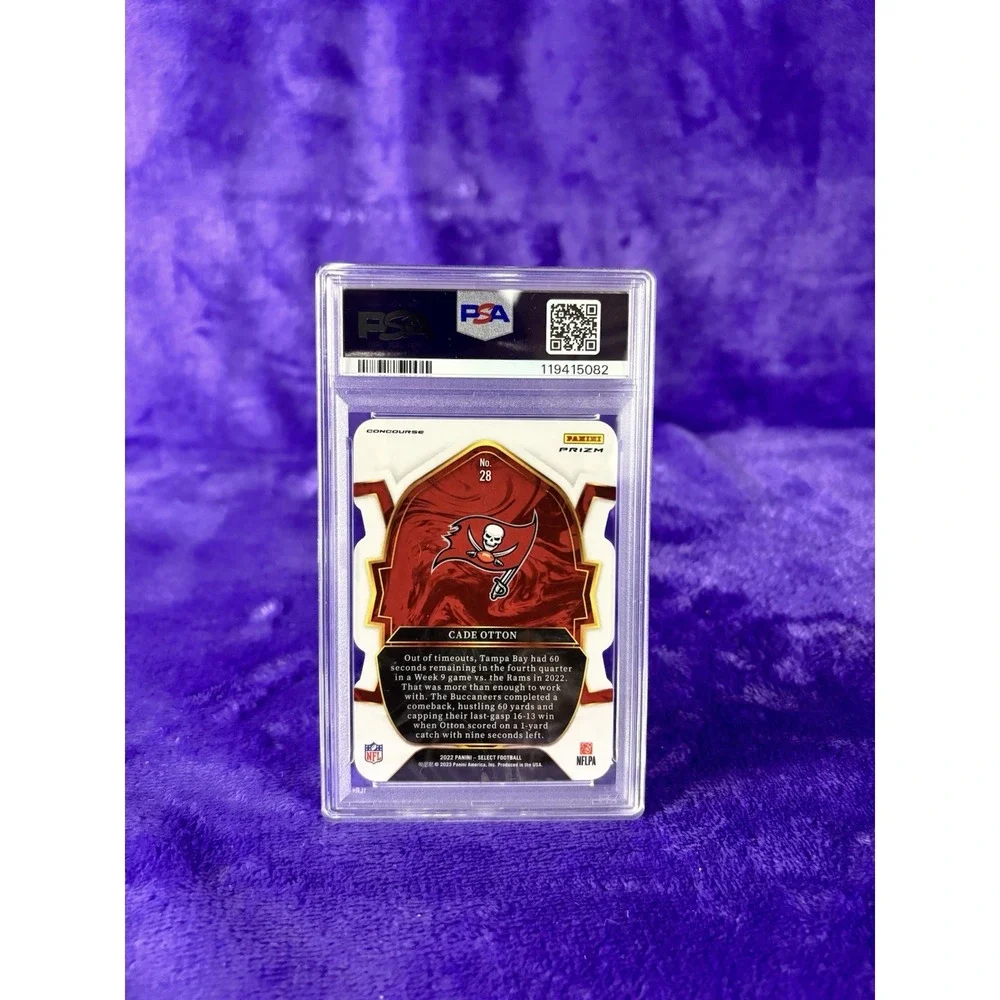 2022 Select Cade Otton Concourse Die Cut Red Blue Prizm Rookie 28 POP 2💎 PSA 10